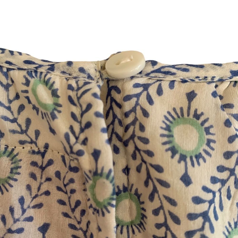 Boho Mini Dress Blue Green Print Sz M - Picture 10 of 11